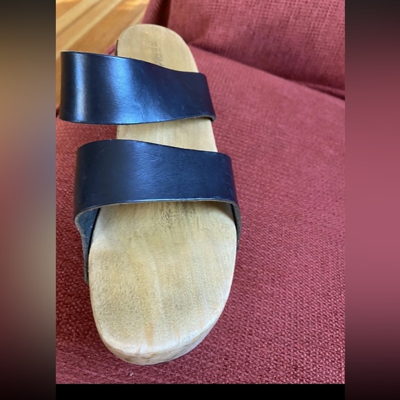 Y2K Vintage Trippen Germany Wood Clogs With Leather Black Straps Sandals 40 - Picture 10 of 12